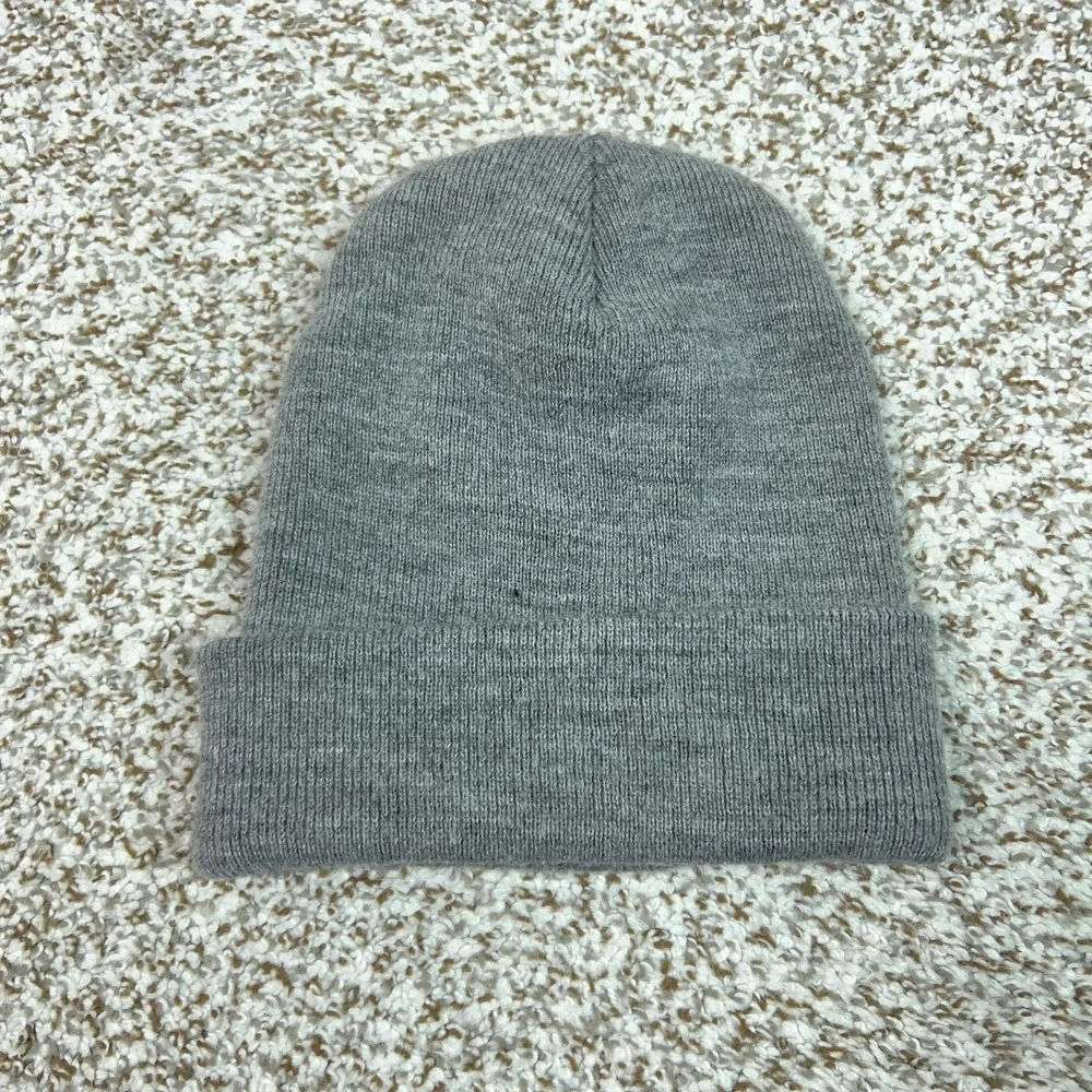 Carhartt Hat‎ Beanie Mens One Size Gray A18 Cuffed Knit Logo Winter Workwear